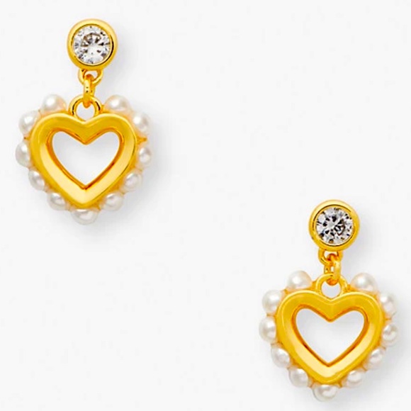 New Kate Spade shining spade pearl drop earrings - Picture 1 of 11